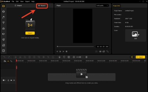record button on acemovi