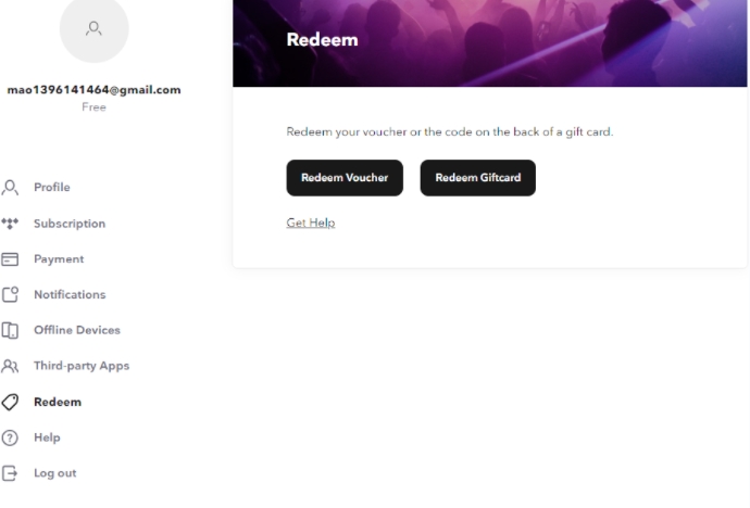 redeem tidal gift card