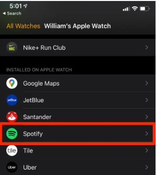 reinstall spotify on apple watch