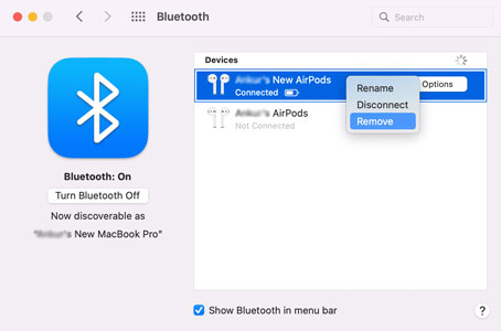 disconnect airpods from mac computer