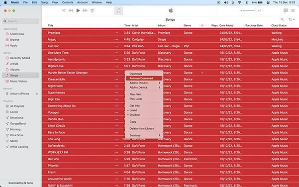 remove all apple music downloads mac