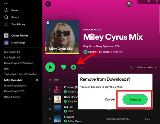 delete spotify downloads desktop