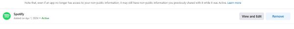 remove spotify through facebook