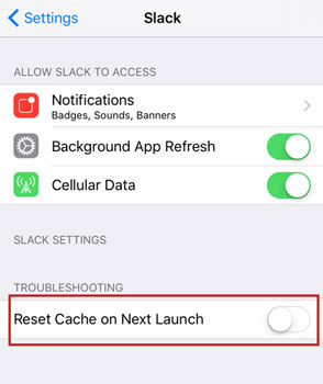 clear tidal cache on iphone by enabling reset cache on next launch