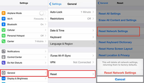 reset network settings to fix apple music connection problems