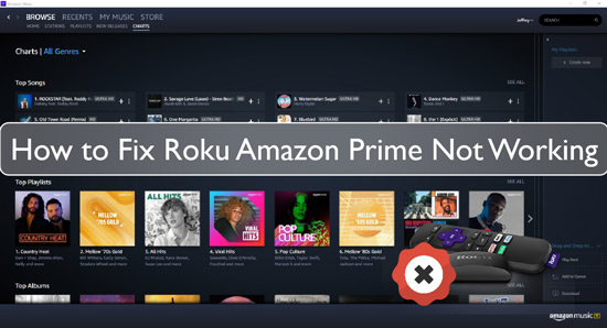 roku amazon prime not working