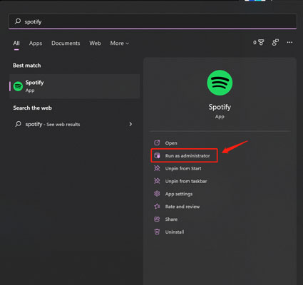 run spotify as administrator on windows 11