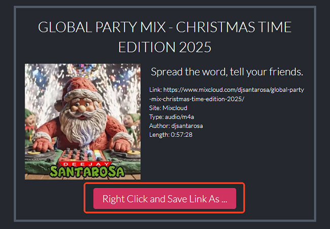 savelink download mixcloud to mp3