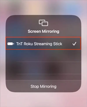 screen mirror apple music songs to roku on ios