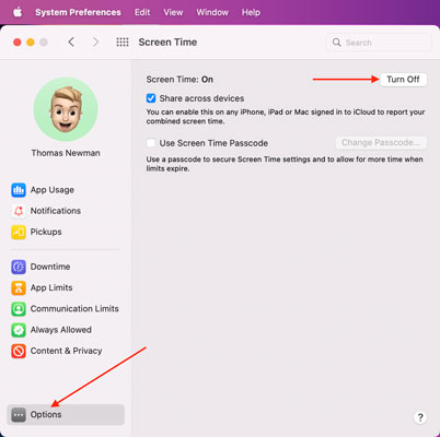 turn on screen time on mac