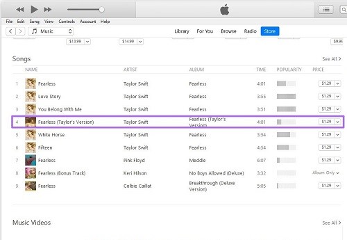 search songs from itunes
