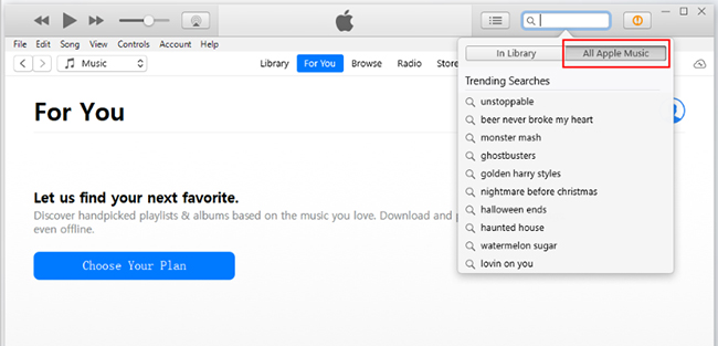 search for apple music songs