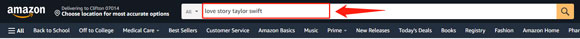 search for music in amazon store