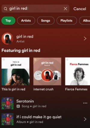 search for song spotify