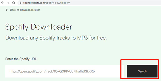 find spotify song in soundloaders spotify mp3 converter online
