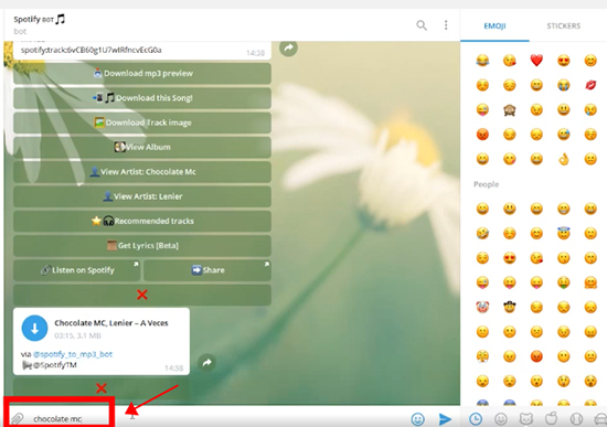 search spotify songs on telegram bot