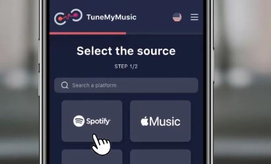 select spotify as source to transfer to deezer