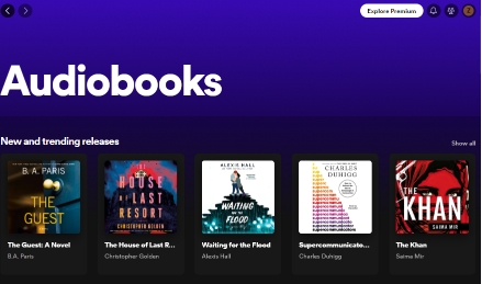 select free audiobooks on spotify