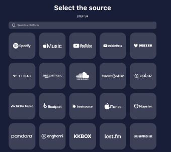 services supported by TuneMyMusic
