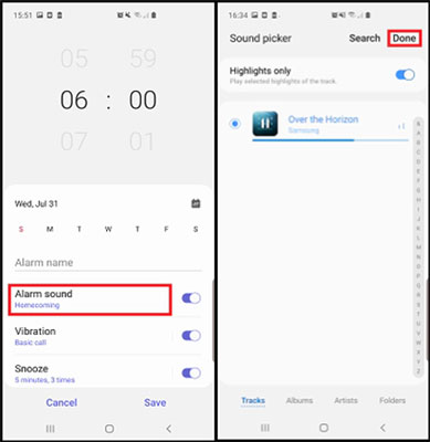 set spotify song as an alarm on android phone