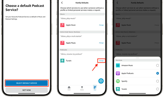set apple podcasts as alexa default player