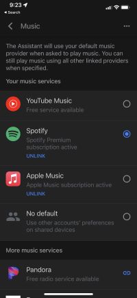 set spotify as default app on google assistant