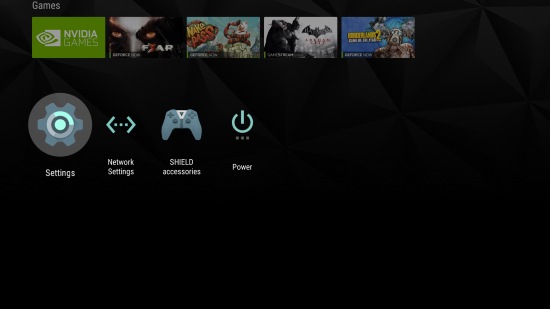 settings in nvidia shield tv
