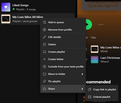 share liked songs on spotify