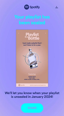 share spotify playlist in a bottle