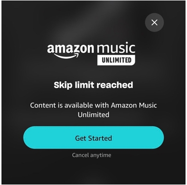 show amazon music skip limit