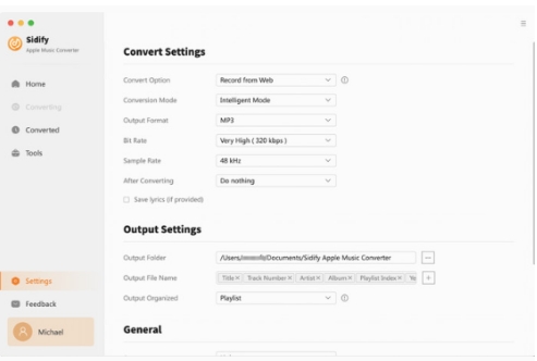 sidify apple music converter settings