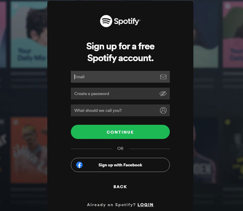 log in to spotify desktop app