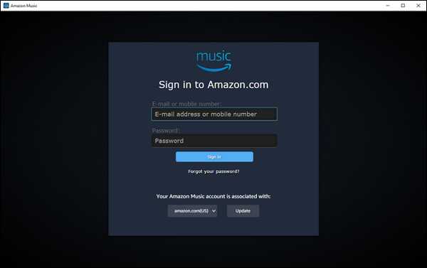 sign in amazon prime music on mobile