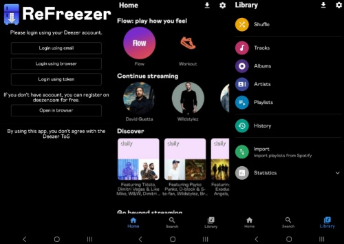 sign in refreezer deezer
