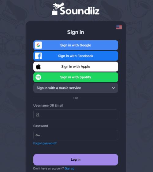 sign in soundiiz