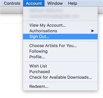 sign out apple music on mac