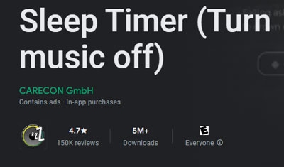 use app to set tidal sleep timer