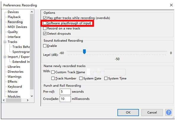 audacity settings for recording spotify mp3
