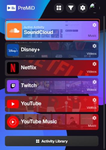 soundcloud in premid extension