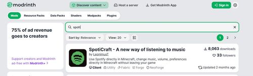 spoticraft in modrinth