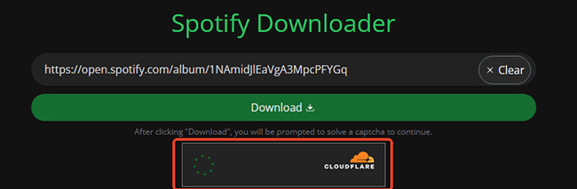spotidownloader captcha vertification