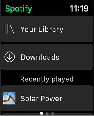recently played on spotify apple watch