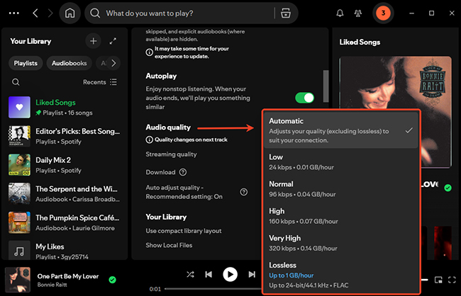 enable spotify lossless audio
