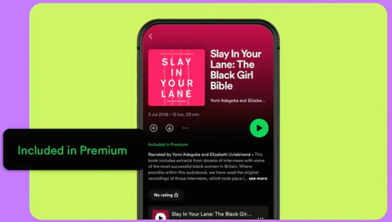 spotify audiobooks included in premium