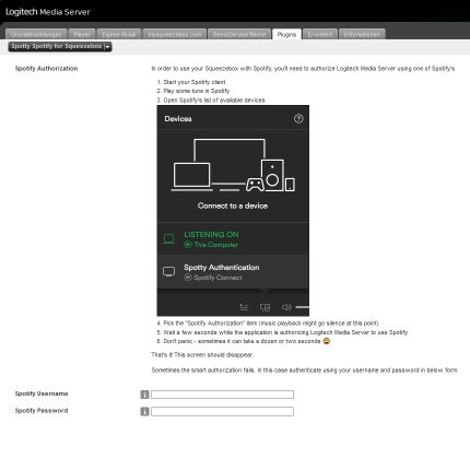 spotify connect on lms server