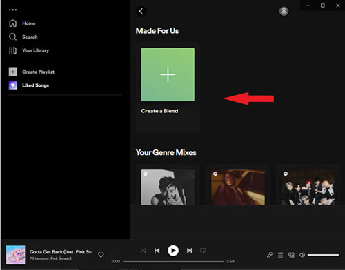 create a spotify blend playlist on pc