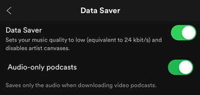 reduce spotify data usage