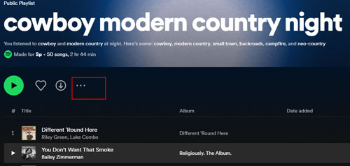 spotify daylist three dot menu