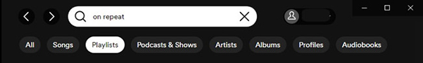 search for on repeat on spotify desktop