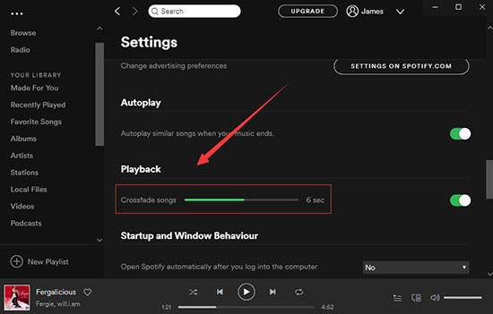 use spotify dj mode via crossfade song feature